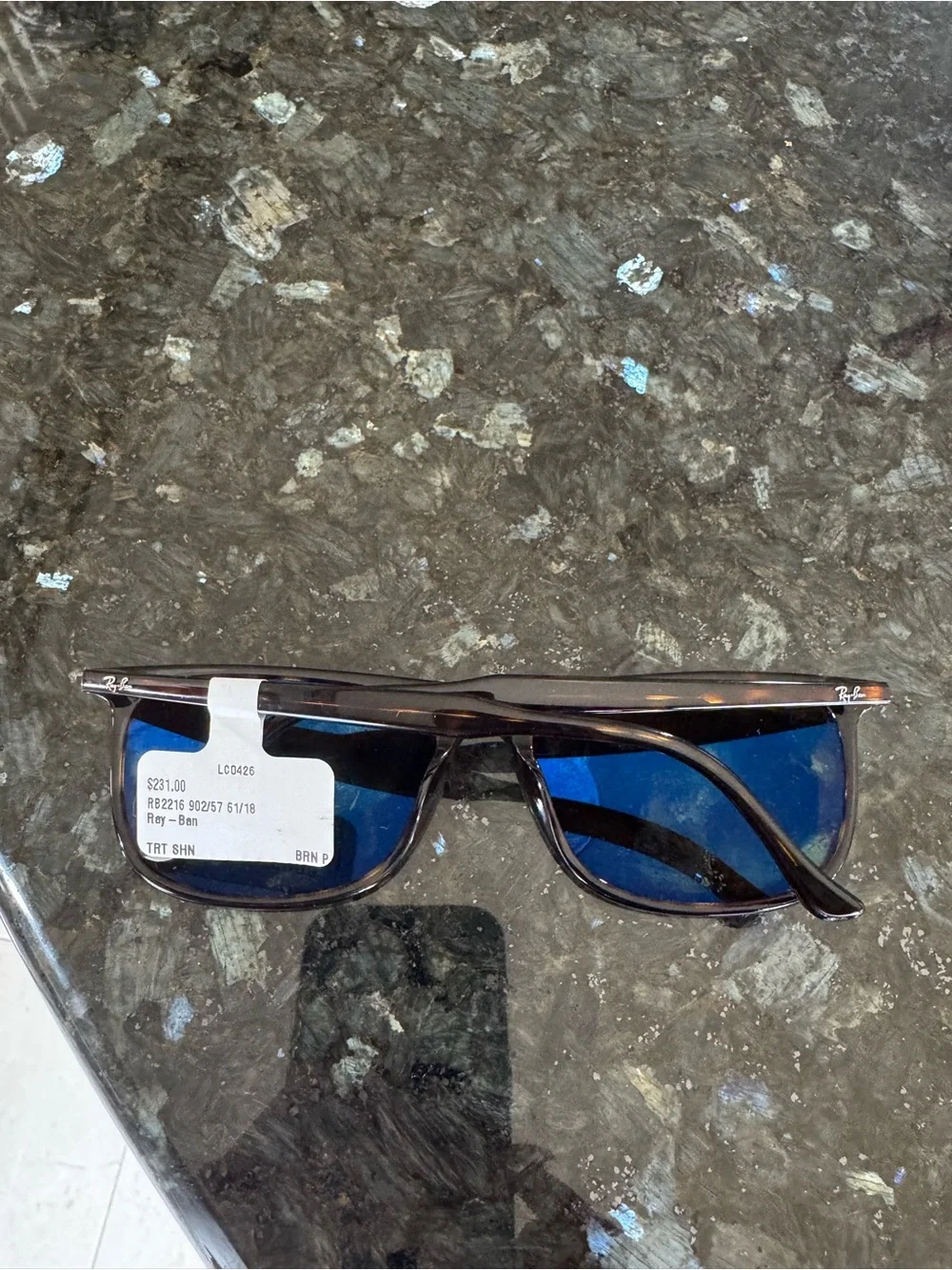 Ray-Ban Brown Gradient Rectangular Sunglasses